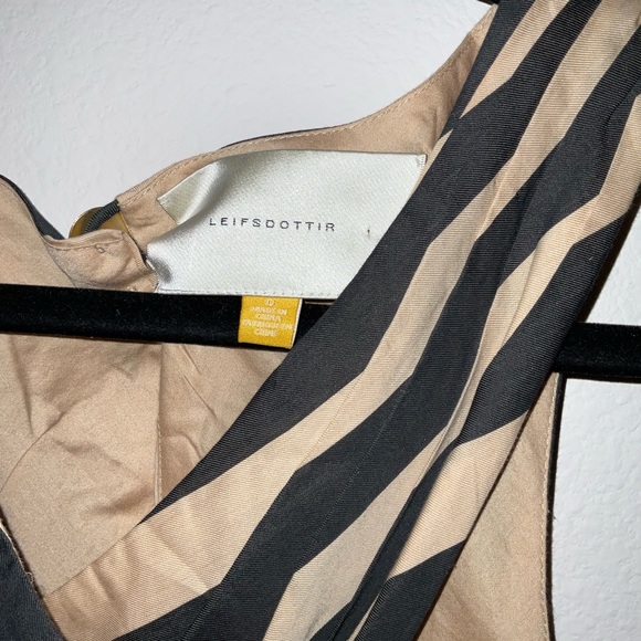 Leifsdottir Anthropologie Macaw Striped Wrap Bodice Sheath Dress Size 0 Black - Picture 4 of 7
